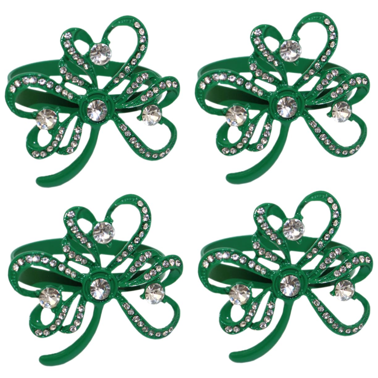 PRETYZOOM 3 Set Portatovaglioli Shamrock Portatovaglioli D'oro Risaia Portatovaglioli Autunnali Decorazioni Per Tovaglioli Portatovagliolo Trifoglio Perni Di Trifoglio Lega Green 4 Pezzi * 3