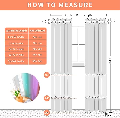 Miniatura 2 de XiDi Dream Star Blackout Curtains for Kids Rooms Girl Princess Curtain for Daughter Bedroom Window (Pink Purple Green, W34 X L72)
