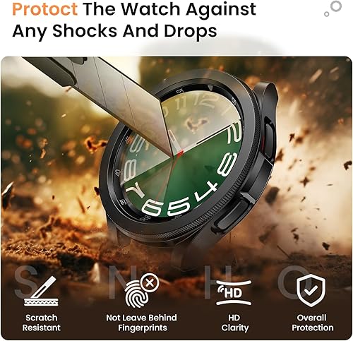 Miniatura 3 de Goton Paquete de 2+2+3 3 en 1 para Samsung Galaxy Watch 6 Classic de 1.772 pulgadas, protector de pantalla y funda, paquete de 3 protectores de