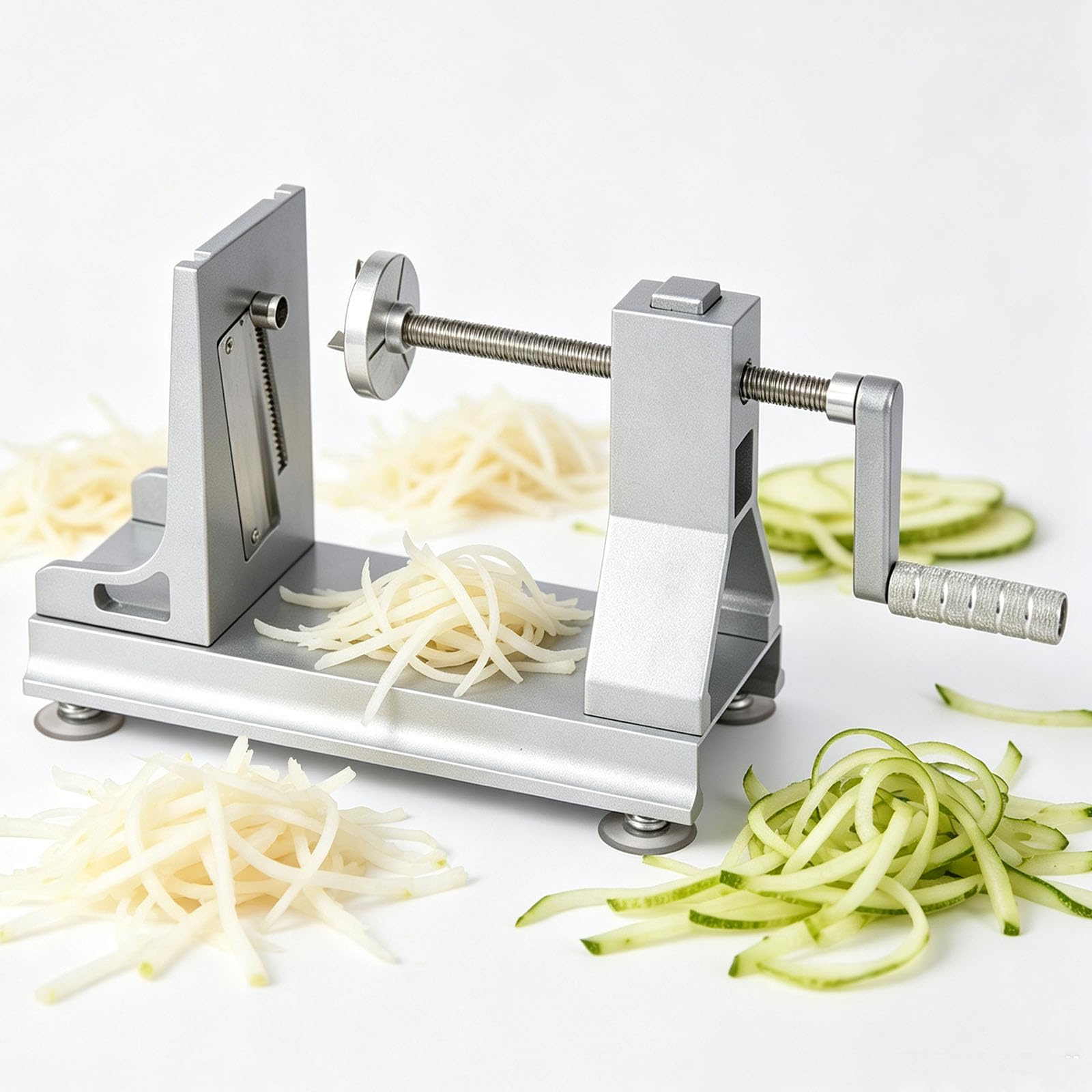 Spiraliseur Manuel Pour Légumes, Machine À Nouilles De Courgettes Avec 3 Lames, 3 Épaisseurs Et Tranches, Coupe Rapide Et Soyeuse, Conception Ergonomique Pour Couper Pommes De Terre, Radis Et