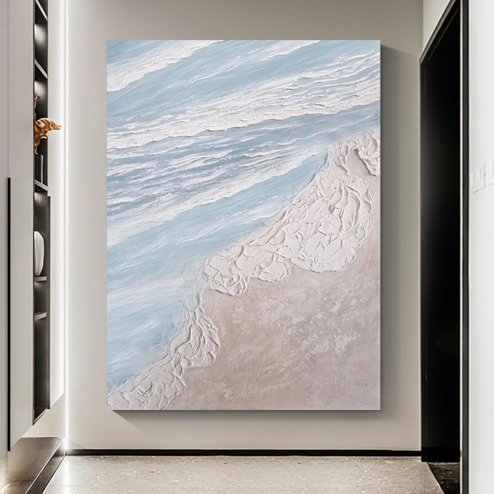 Peinture à l'huile peinte à la main œuvre d'art abstraite marine de luxe