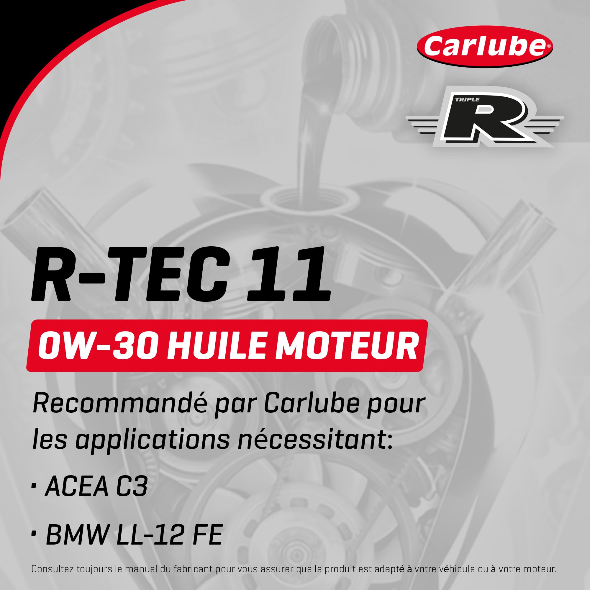 Triple R 0W-30 C2 B huile 100% synthétique R-TEC 11 5L pour BMW