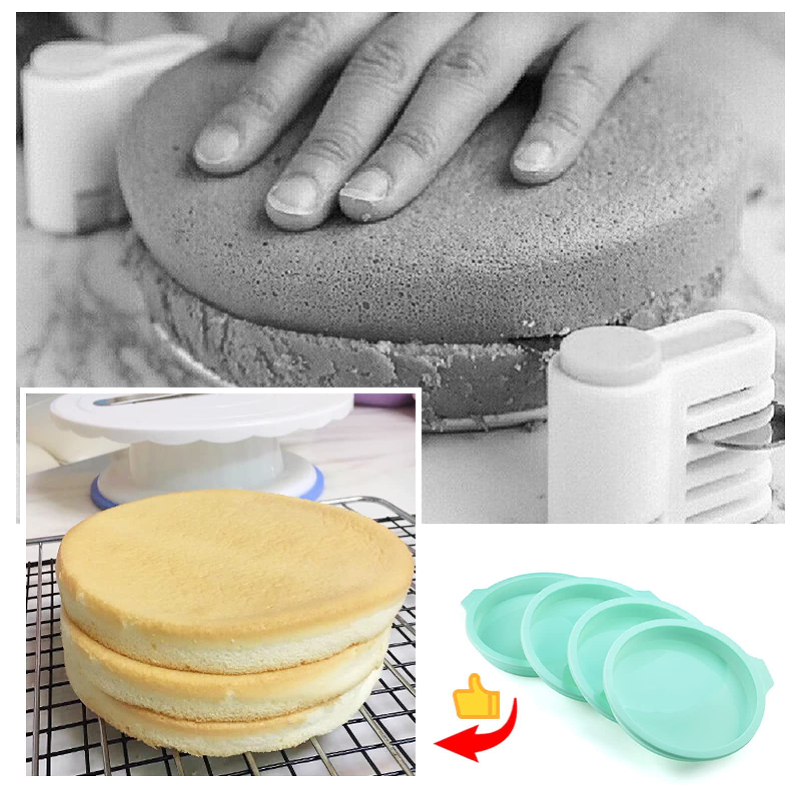Nieprzywierająca blacha do pieczenia silikonowa ciasto warstwowe okrągła forma DIY desery forma do pieczenia musu formy do ciasta formy kuchenne 6 cali 4szt 8 cali 4szt 4szt B