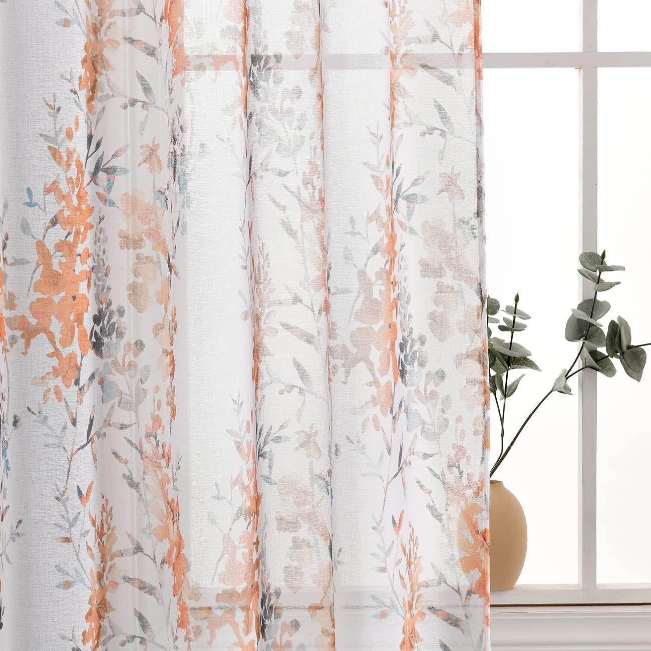 Kotile Sheer Curtains for Bedroom Sheer Panels 63 Inches