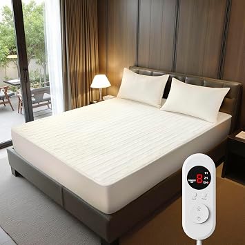 Heated Mattress Pad Twin Size - Electric Mattress Pad, Soft Blanket, Bed Warmer Heater Sheets, 8 Heating Settings,1/2/10 Hours Auto Shut Off, Overheat Protection, 39" x 75" White