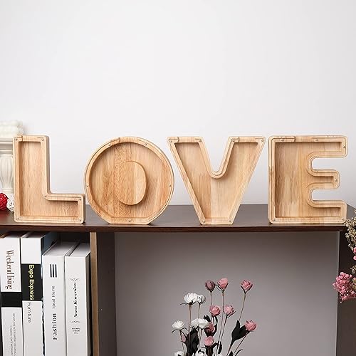 Miniatura 6 de Alcancía de madera personalizada, letras del alfabeto, letrero decorativo, alcancía, es un regalo único perfecto, decoración, recuerdo o alcancía de