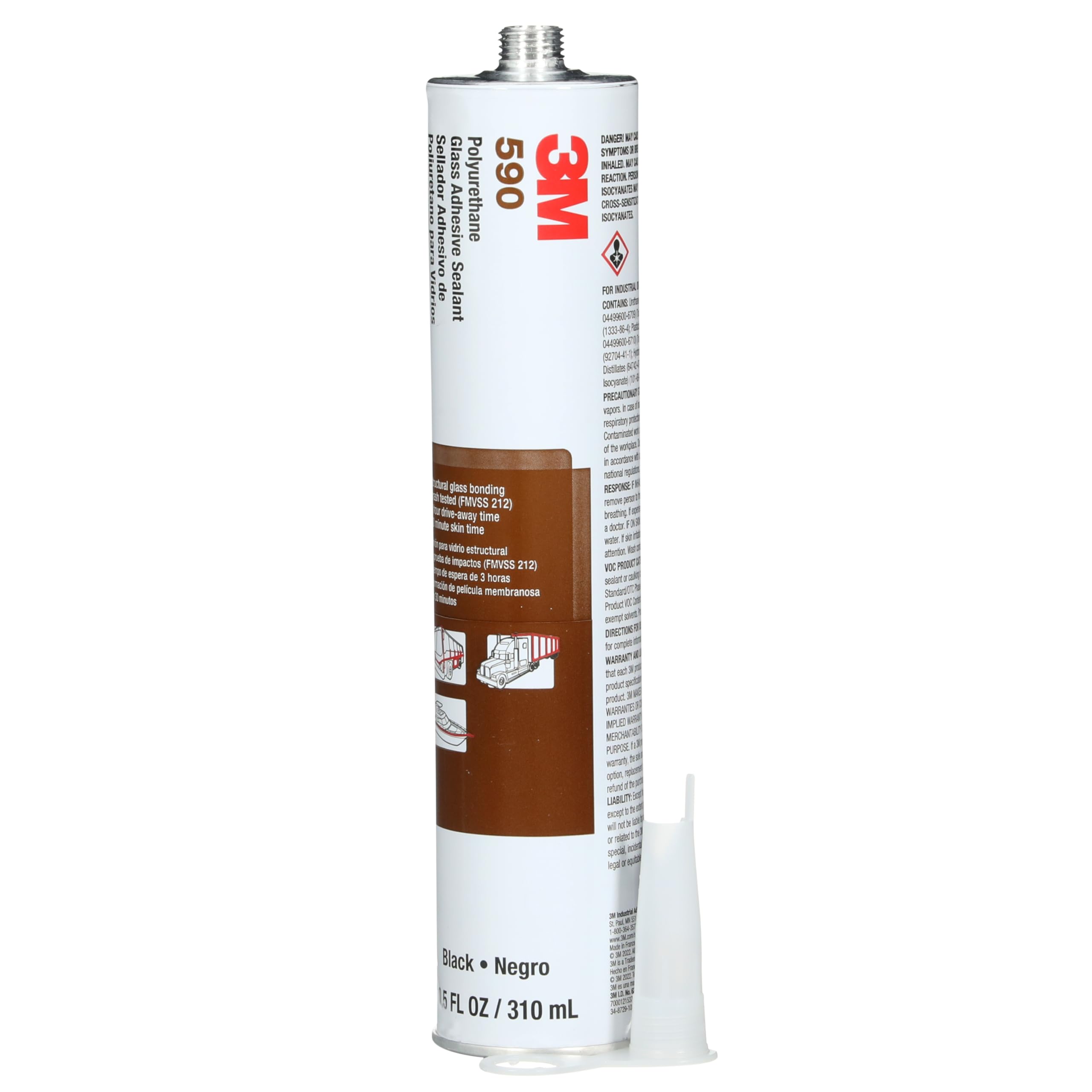 3M Klej ze szkła poliuretanowego (590): wkład 310 ml (czarny)