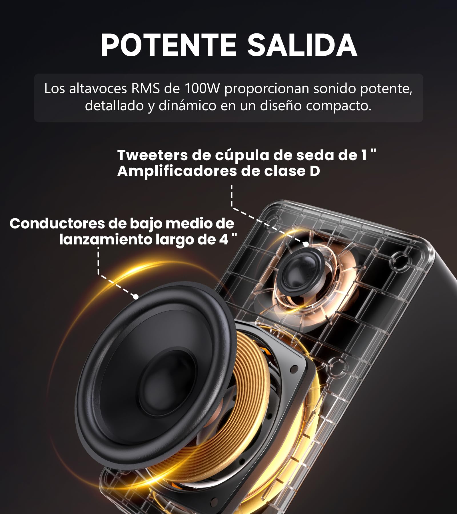 Edifier M90 Altavoces de estantería, 100W RMS Altavoces de Escritorio, Audio Hi-Res, LDAC, Bluetooth 6.0 Altavoces Compactos, HDMI eARC/Optical/USB-C/AUX Entrada, Control Remoto para TV/PC - Blanco