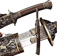 Vista 1 de OYZ Katana Sword,Japanese Samurai Sword,1095 High Carbon Steel Katana,Handmade,Chinese Sword Folded Steel
