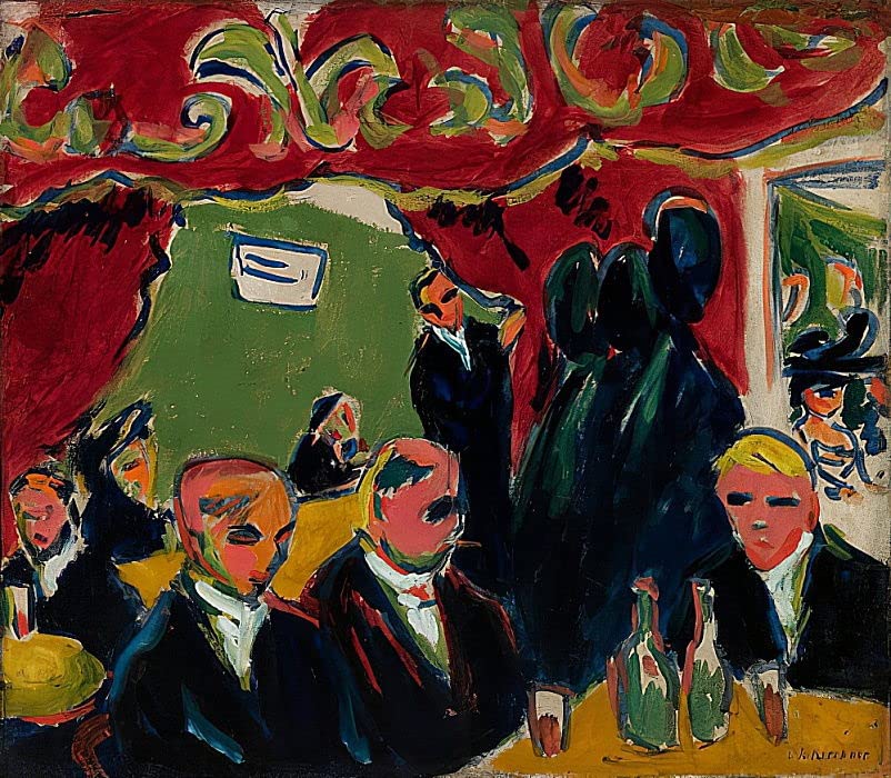 Regalo de lienzo pared Kirchner cuadro temático de taberna para amantes del arte