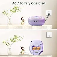 Vista 6 de Reproductor de CD de radio con Bluetooth, radio FM, reproducción de MP3 USB, entrada auxiliar, conector para auriculares, compatible con CD MP3