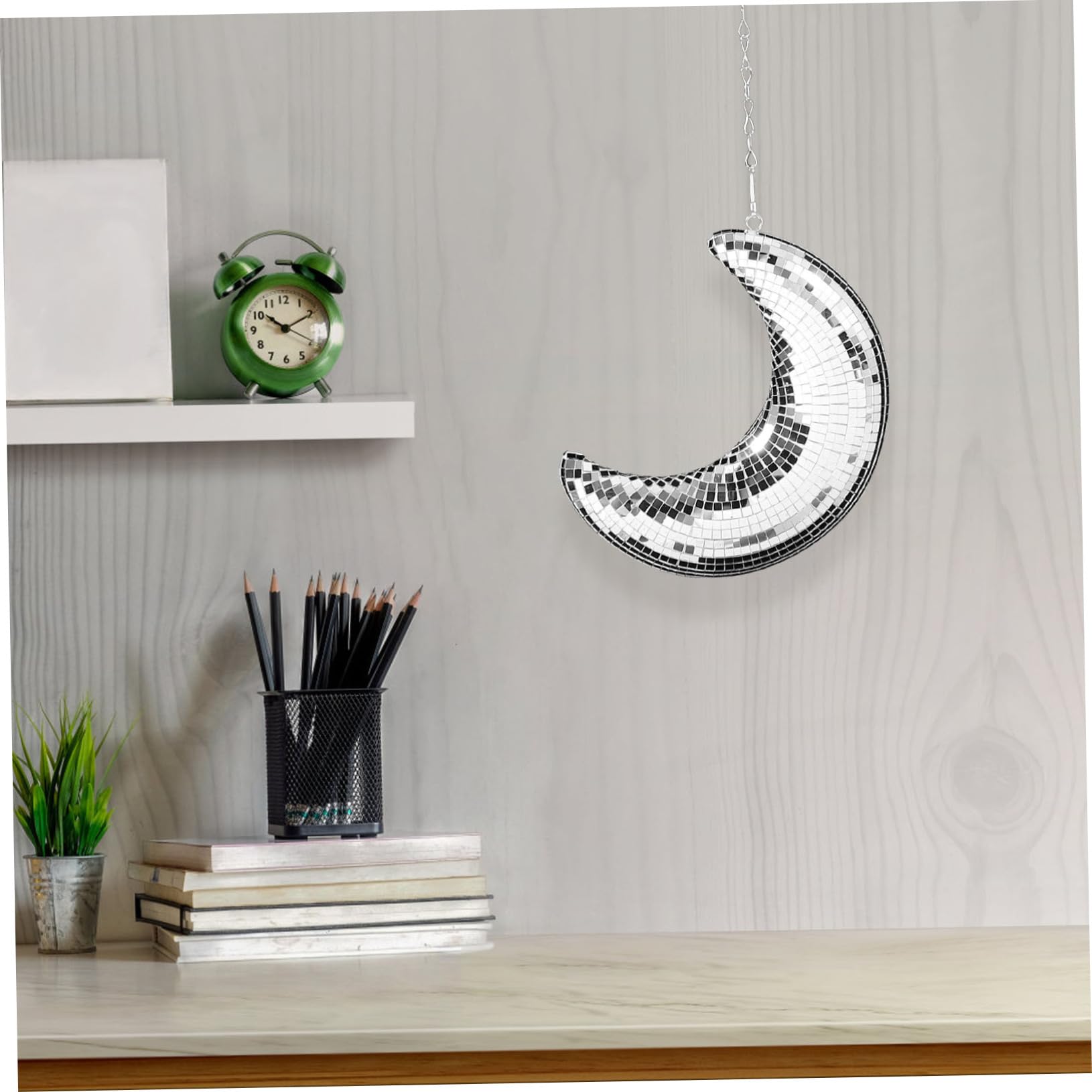Cabilock 5piezas Bola De Discoteca Forma De Luna Decoración Colgante para Fiestas y Eventos Adorno Espejado para Bodas y Festivales