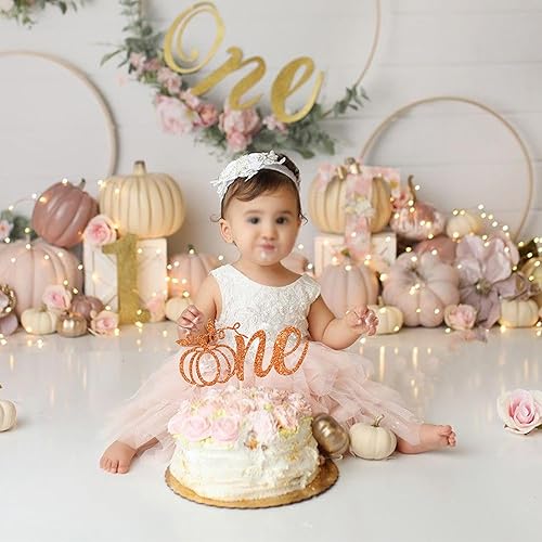 Miniatura 6 de 1 pieza de calabaza con purpurina para decoración de pastel de primer cumpleaños, decoración para Acción de Gracias, baby shower, fiesta de primer