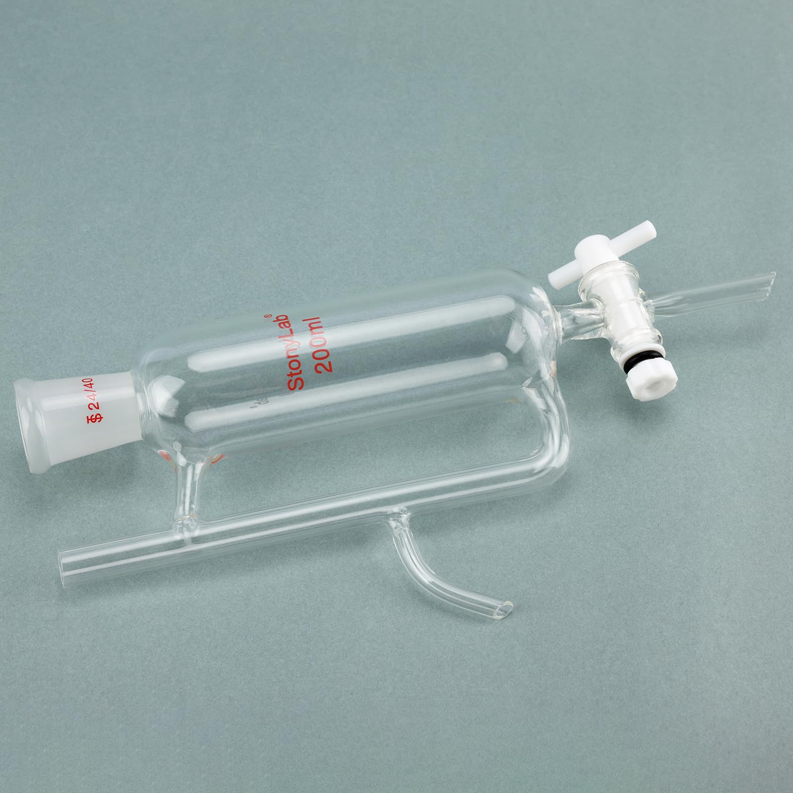 stonylab Séparateur de Réservoir d'huile à Eau avec Joint 24/40, Water Oil Receiver Separator pour Alimentation de Laboratoire, 200ml