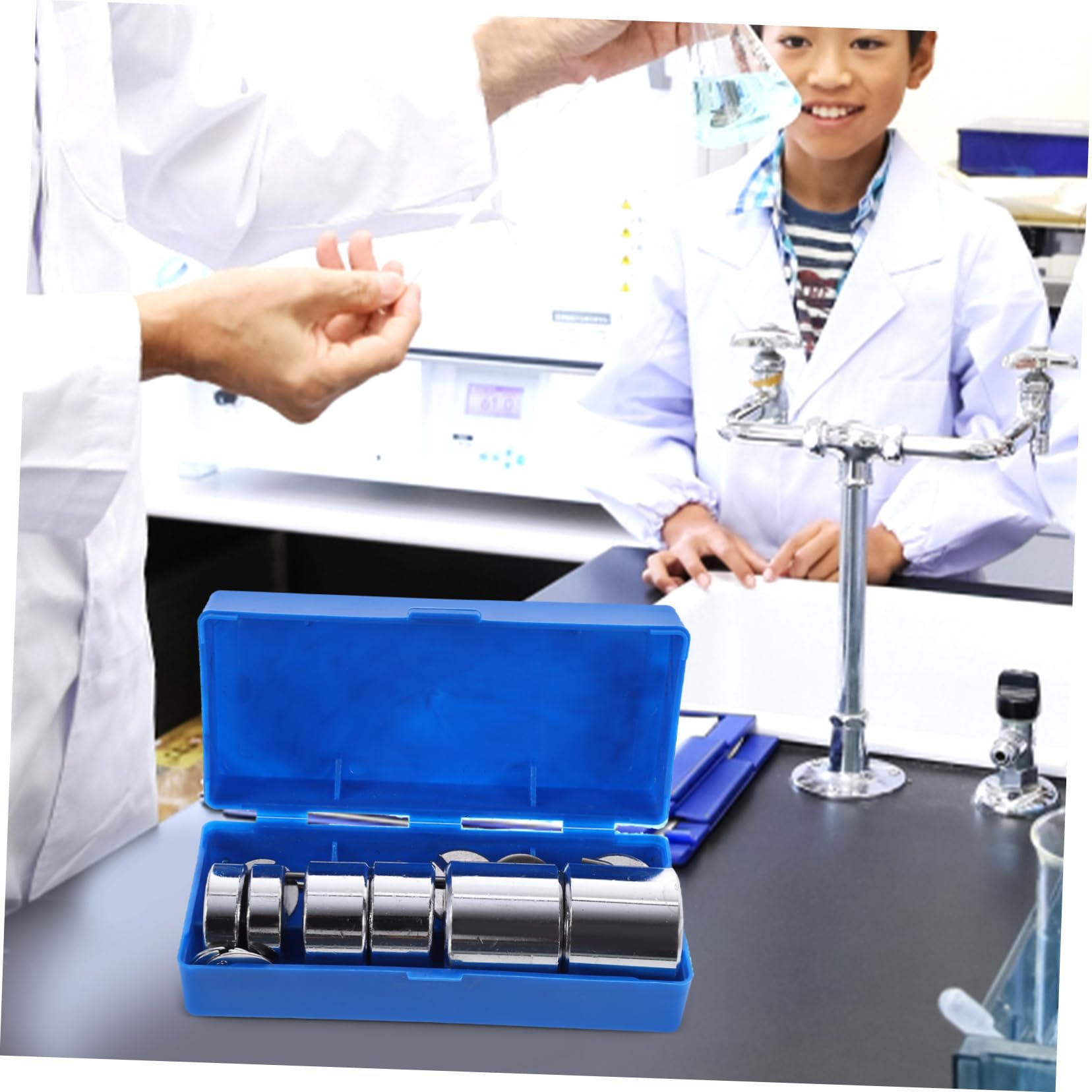 Pesas Ranuradas De Metal Para Laboratorio Masas Metálicas Colgador Para Experimentos Pesas Ranuradas De Caja