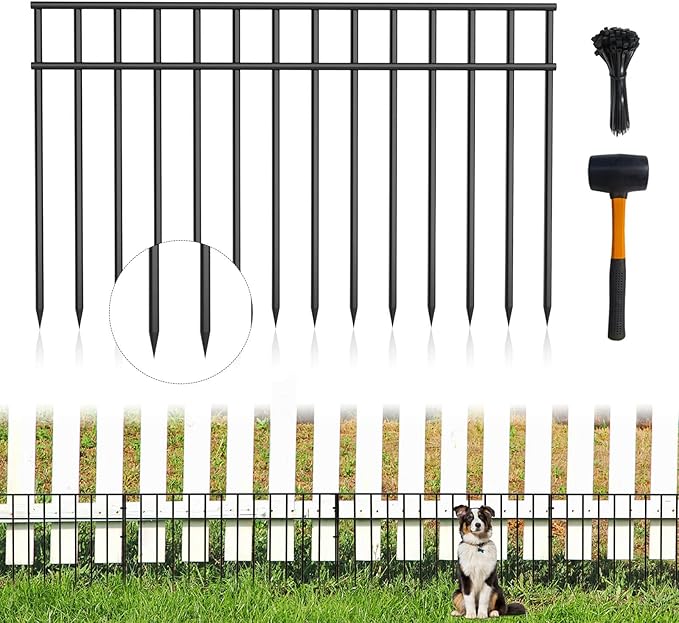 Ambikun Total 30 Feet 15 Pack No Dig Barrier Fence for