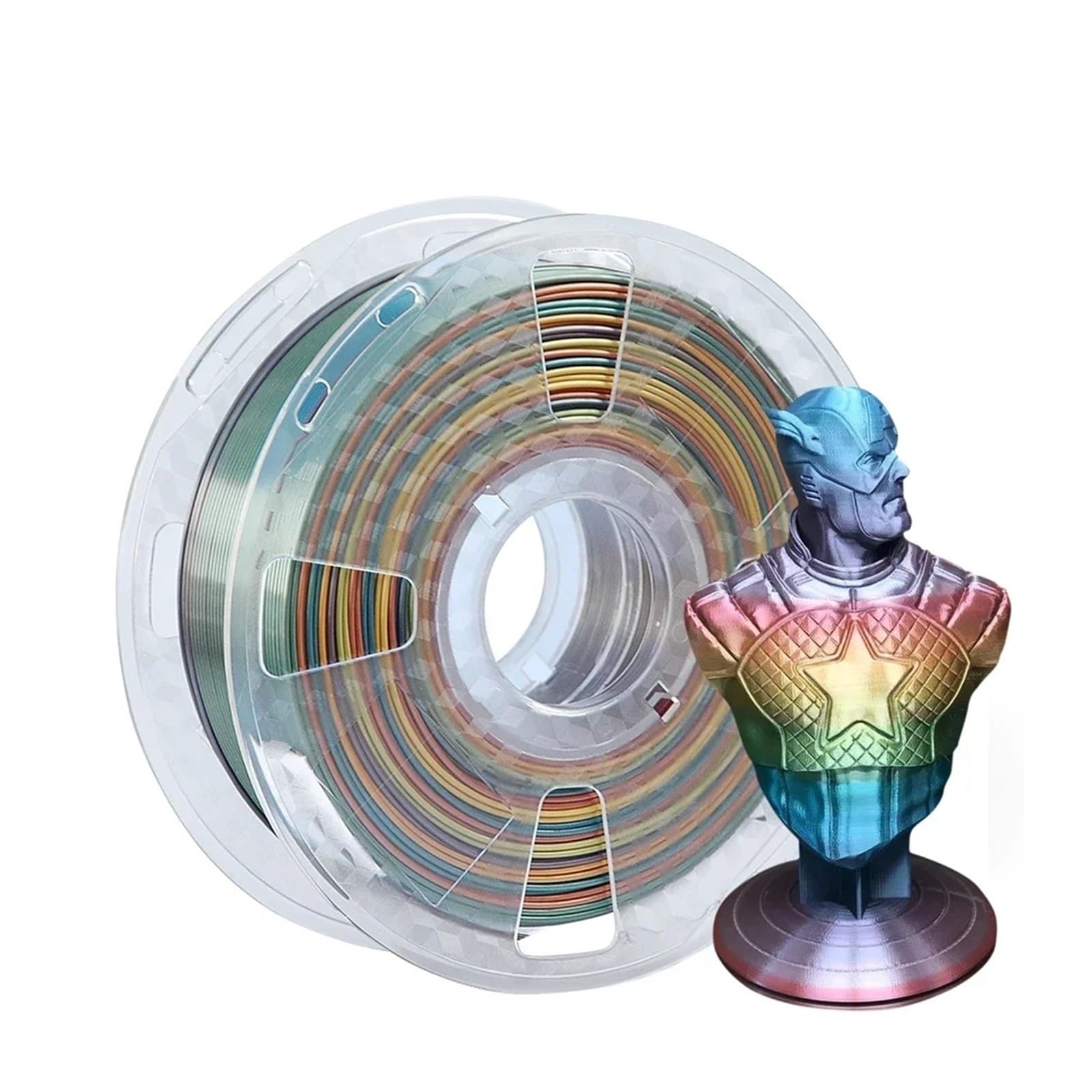 3D-Drucker-Filament Rainbow Silk PLA 1,75 mm Dual/Triple Gradient Extrudeuse-Druckmaterial 1000 g(Rainbow A)