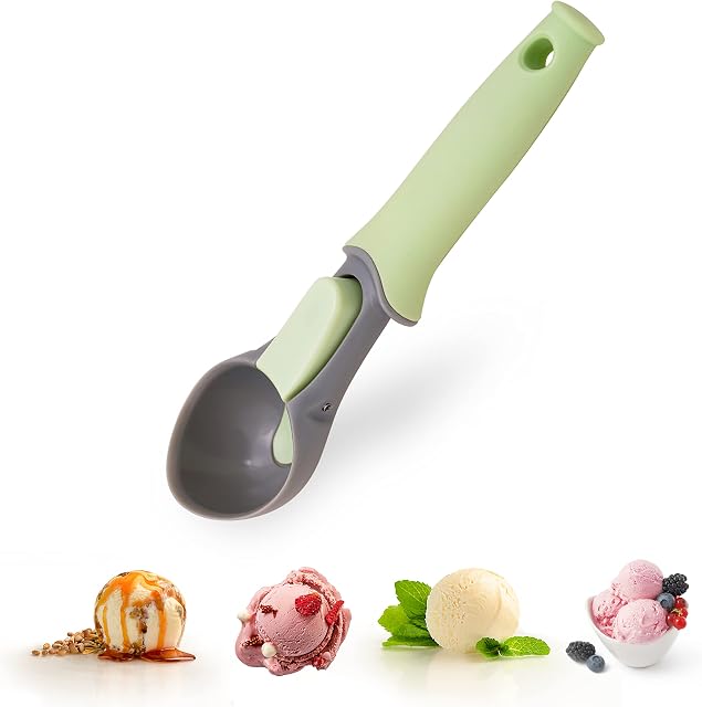 Domumkit Ice Cream Scoop, Cookie Scooper with Soft Grip Handle for Gelato, Sorbet, Melon, Fruit, Cookie Dough, Muffin, Mashed Potatoes, 7 Inches