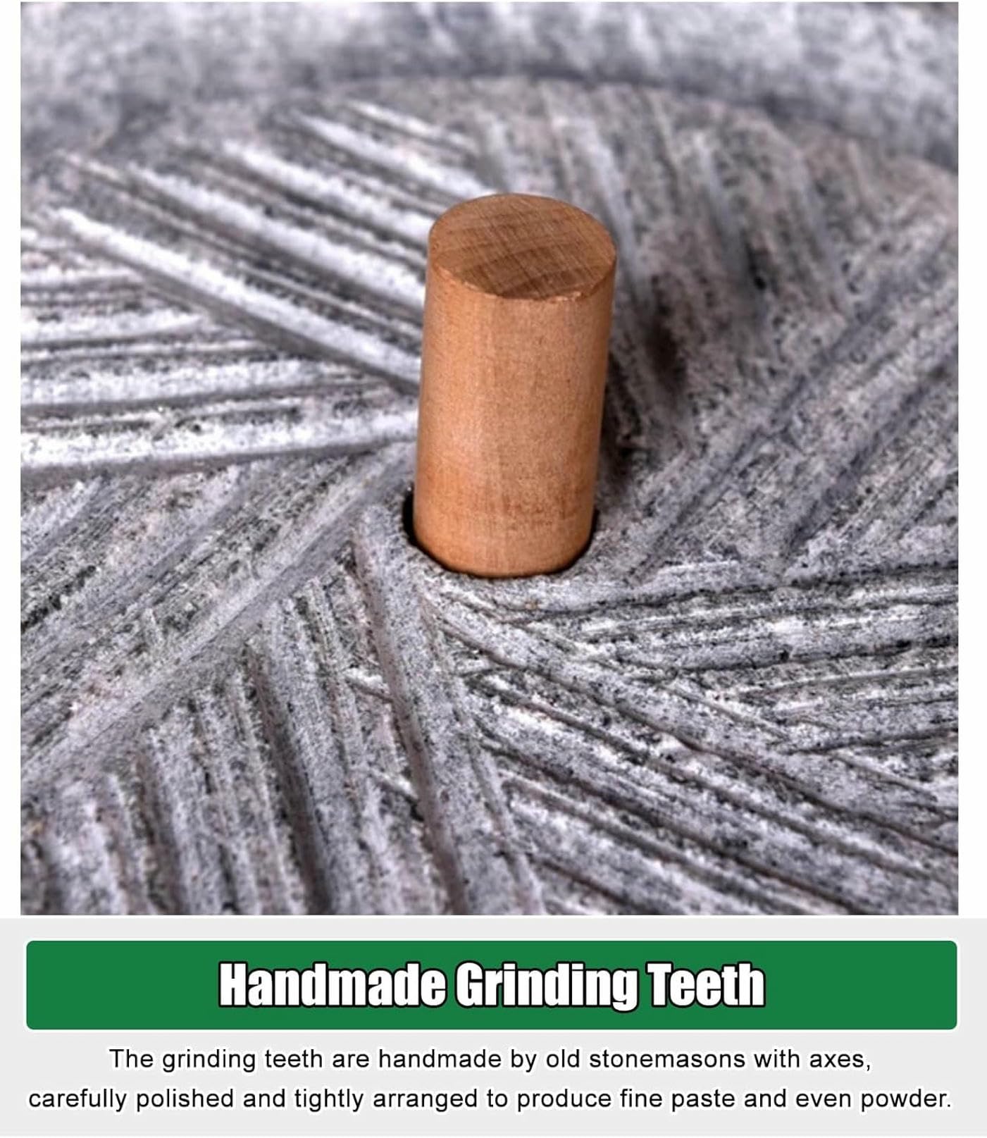 Getreidemühle Mühle Natürlicher Blaustein Trocken- und Nassmühle Handmühle für Weizenbeeren, Muskatnuss und Bohnen, klassisches Steindesign