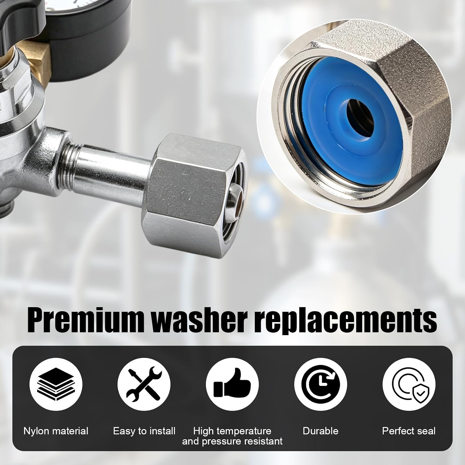 Gosknor 30pcs Nylon CO2 Washer Replacements for CGA-320 Fittings