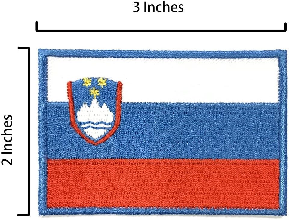 A-ONE Lake Bled Applique Shield Patch+Slovenia Country Flag Embroidery Patch , Patches for Decorate The Clothes Vest Jacket NO.456C