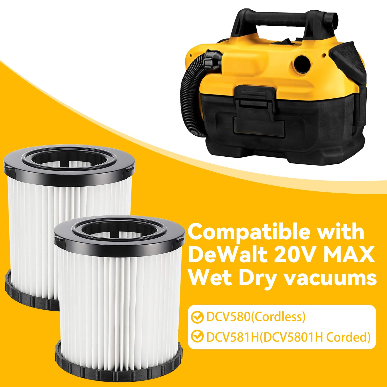 20x Vhbw Textilfilterbeutel – Kompatibel Mit Dewalt DCV581, DCV580, D27900 & Mehr
