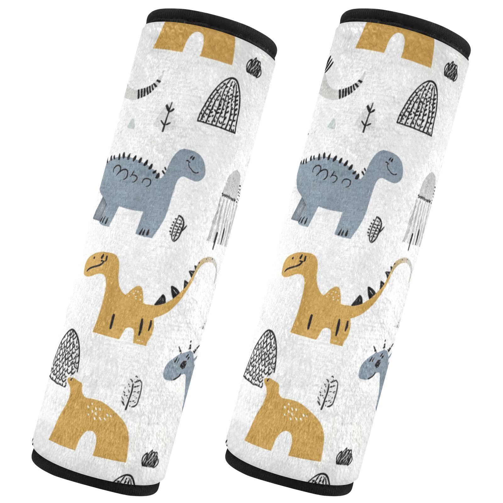 Seat Belt Covers 2 Pack Dinosaurs Car Seat Strap Covers Super Soft Car Seat Neck Cover for Boys Girls Adults Babies S