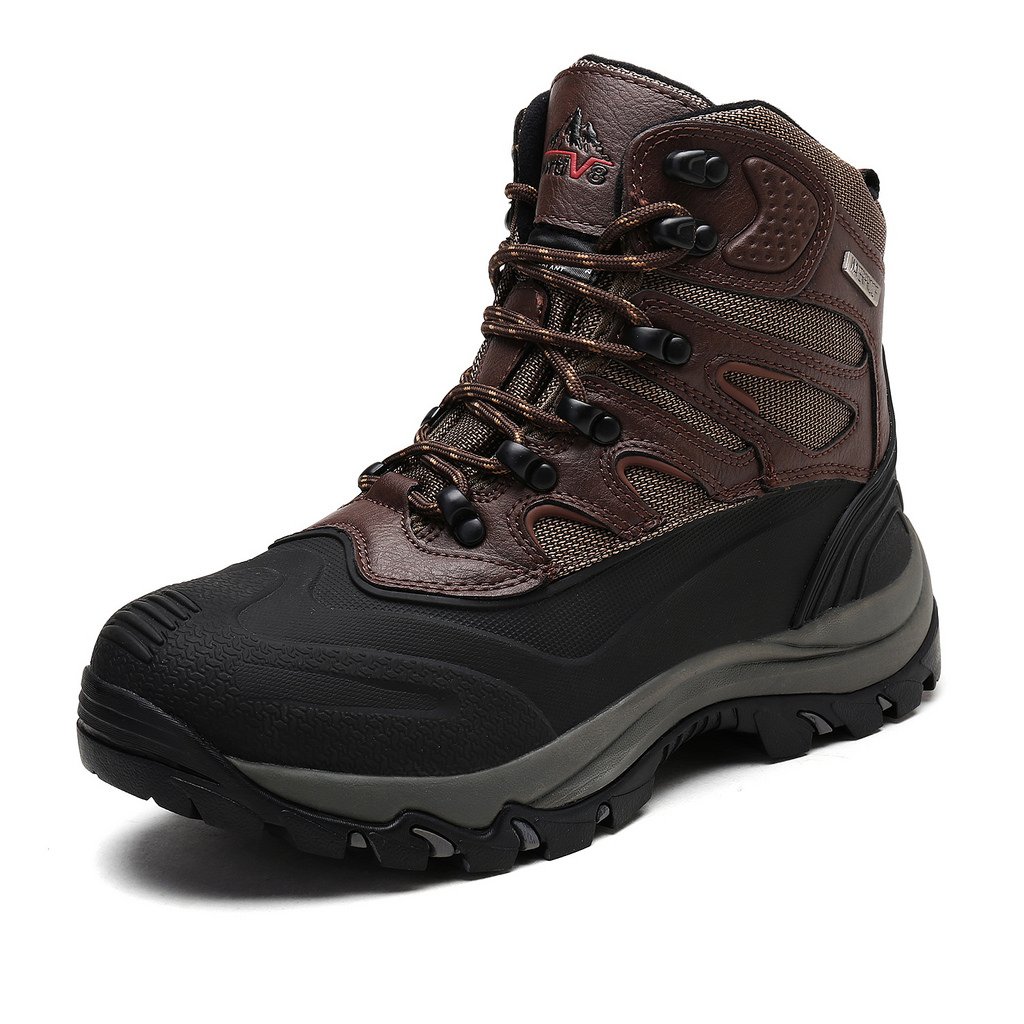 NORTIV 8 Men's 2161202 Dk.Brown Black Insulated Waterproof Work Snow Boots Size 7.5 M US