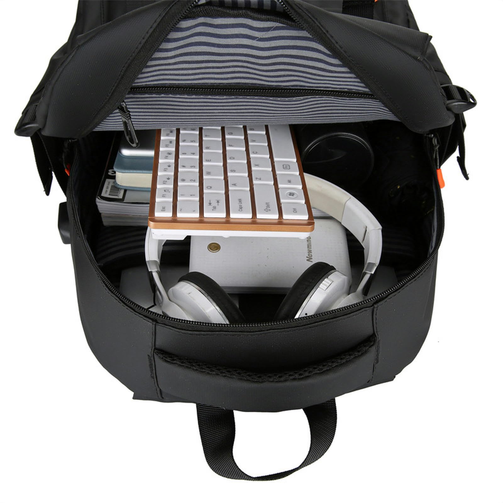 Zaino Scuola Zaino per Laptop con Porte di Ricarica USB Waterproof Work Business Borse per Computer Zaino Casual da Uomo E Donna Laptop da 15,6 Pollici-Nero