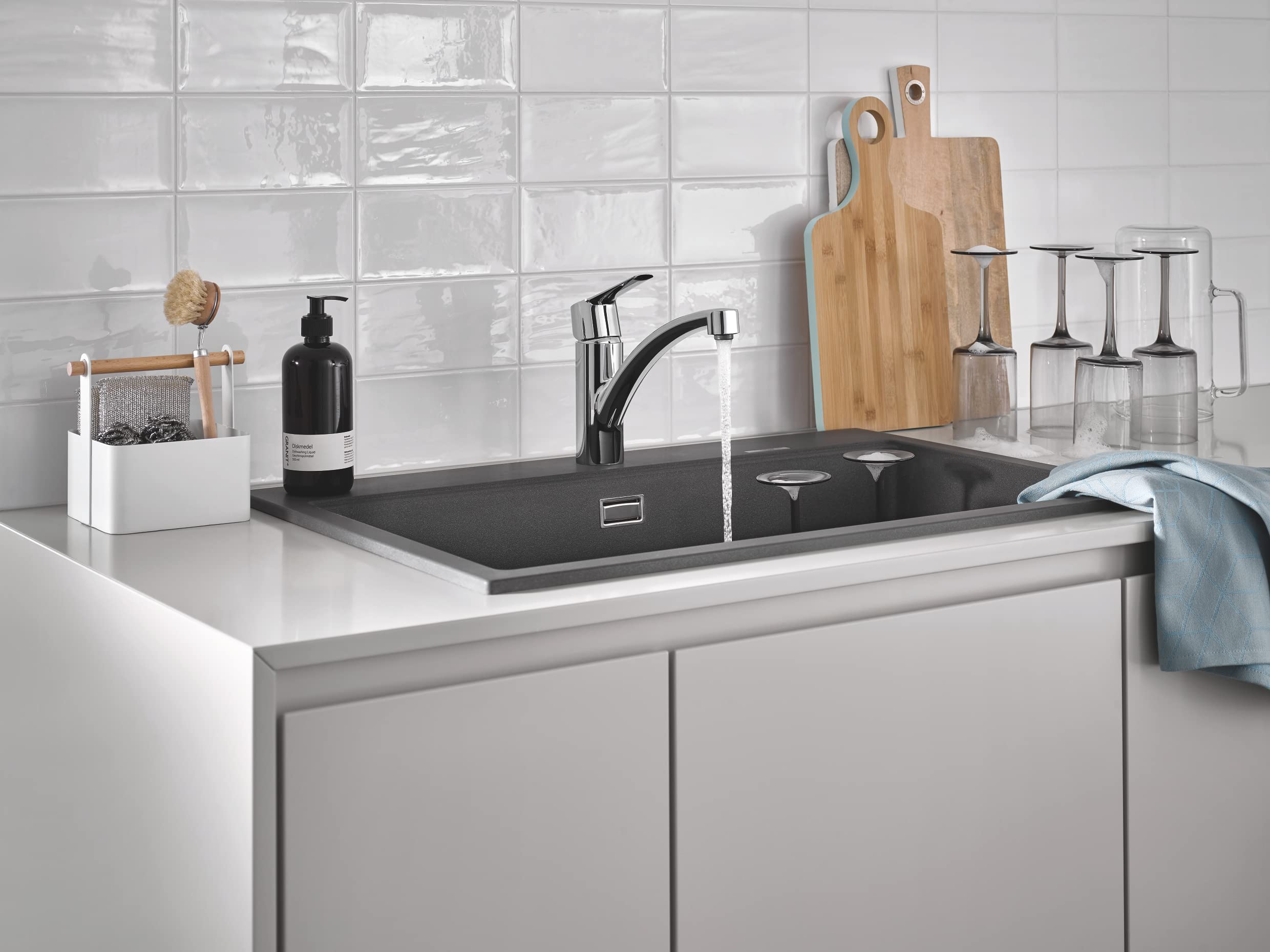 GROHE QUICKFIX Start Robinet de cuisine évier Start, rotation 140°, robinet de cuisine installation et nettoyage facile, chromé, 30530002 (Import Allemagne)