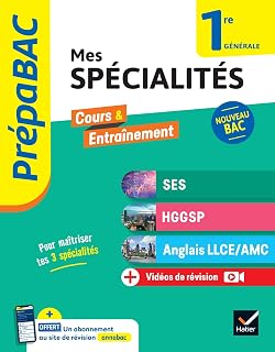 Prépabac - Mes spécialités SES, HGGSP, Anglais LLCE/ AMC 1re générale - 2026-2027: tout-en-un (programme de Première)