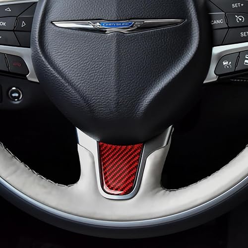 Miniatura 8 de BRMYL Calcomanías de fibra de carbono para 2015 2016 2017 2018 2019 2020 2021 Chrysler 300 accesorios para cubierta del volante color rojo