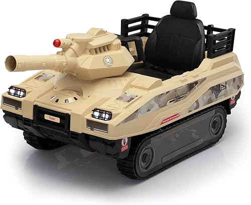 Miniatura 7 de TOBBI Vehículo militar eléctrico de 24 V con control remoto para niños pequeños, vehículo militar de combate todoterreno de 360 con misiles, juguete