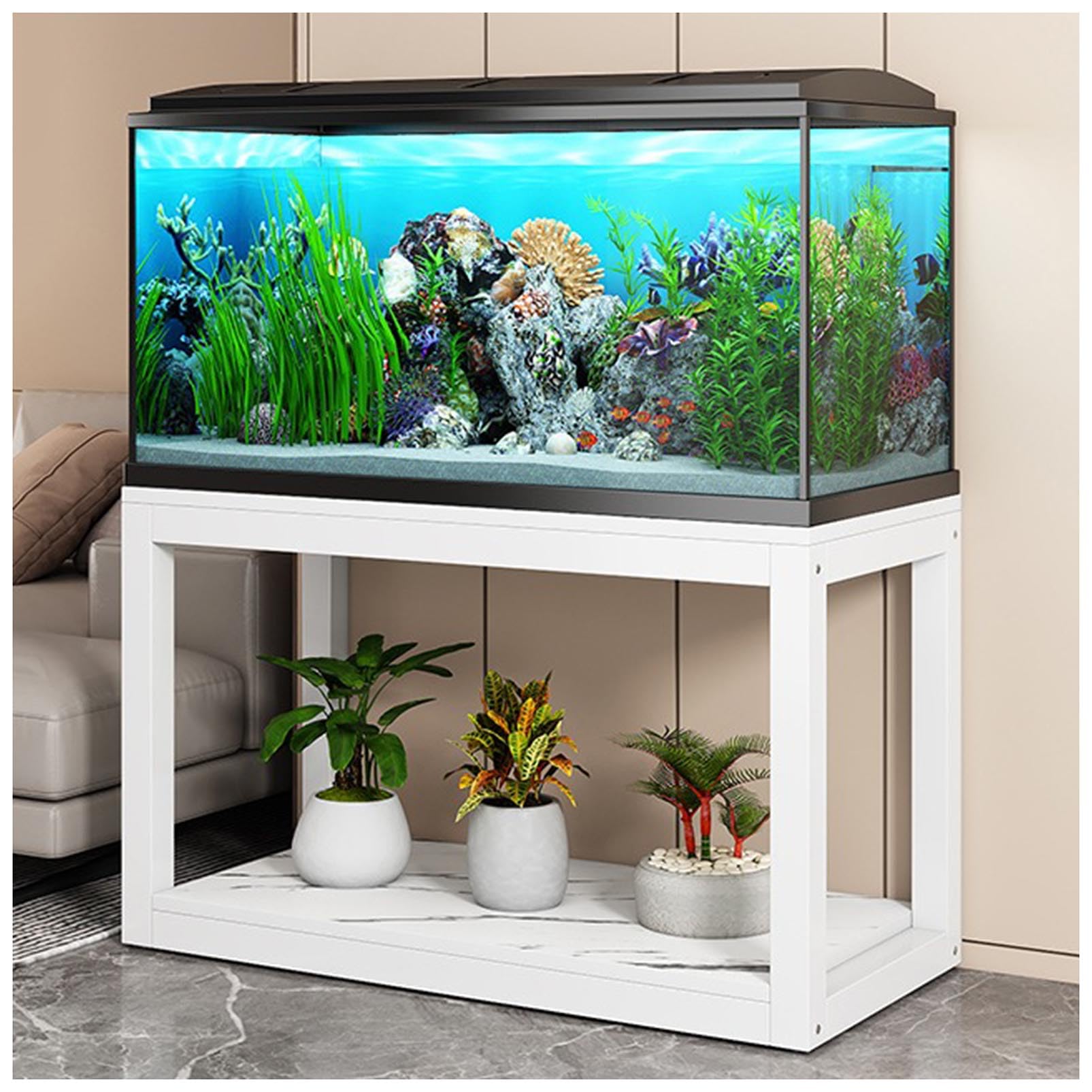 Robusto Supporto in Metallo per Acquario, Impermeabile, Adatto a Diverse Dimensioni e Modelli di acquari per rettili, con Struttura a più Livelli, Ideale per acquari Domestici e da Ufficio.