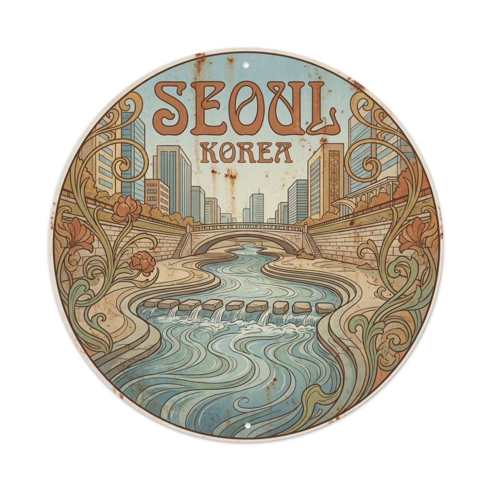 Vintage Travel Seoul Korea Splendor Metal Tin Sign