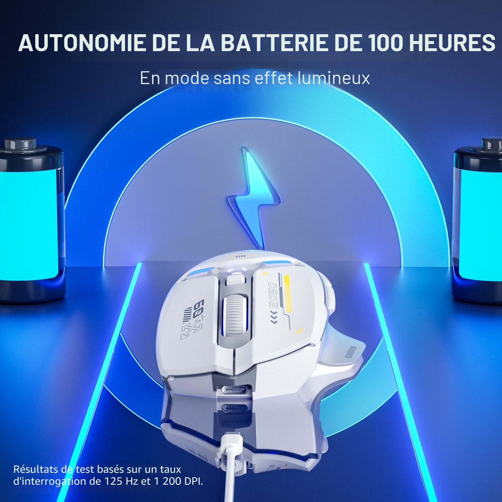 inphic IN9 Souris Gamer sans Fil/Bluetooth/Filaire, 10000 DPI, 6 Boutons Programmables, Tri-Mode Ergonomique Rechargeable avec Éclairage RVB Personnalisable pour Ordinadeur/PC