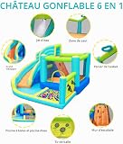 Castello Gonfiabile per Bambini Parco Acquatico con Scivolo Trampolino Piscina Parete da Arrampicata e Canestro da Basket Grande Castello Gonfiabile per Giardino Esterno Può Ospitare Fino a 5 Bambini - 5