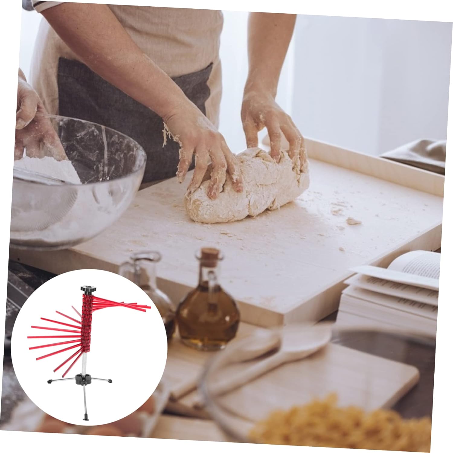 Cabilock Stainless Steel Pasta Drying Rack for Home and Restaurant Use Compact Noodle Holder with Spacing for Air Circulation Easy Installation and Lightweight Design