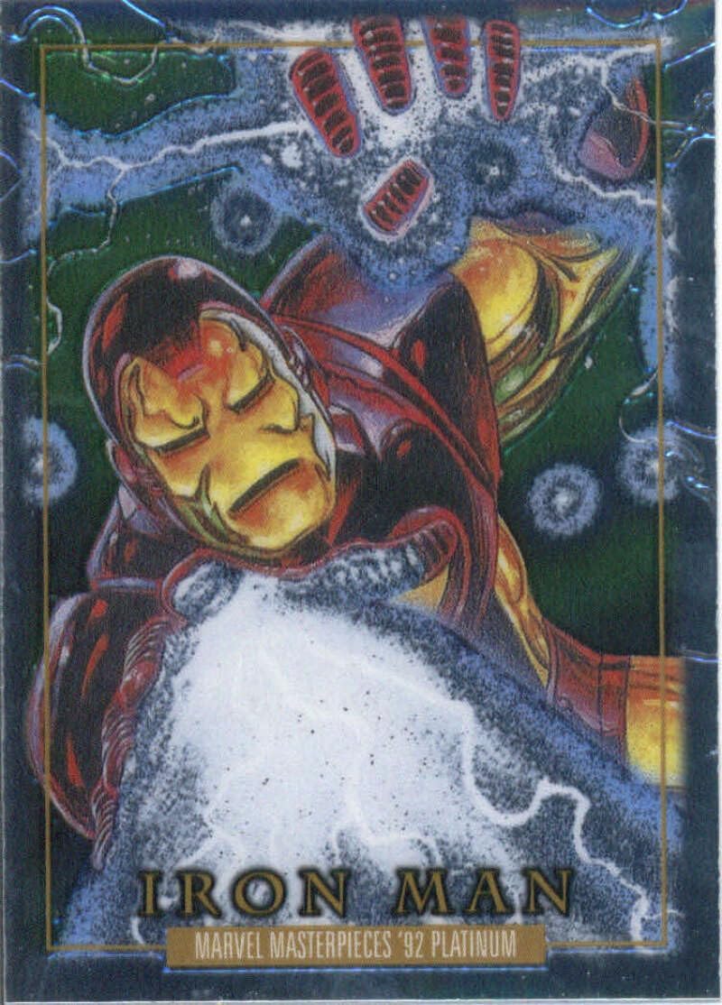 2024 Upper Deck Marvel Masterpieces 1992 Platinum #38 Iron Man Non-Sport Card - GotBaseballCards