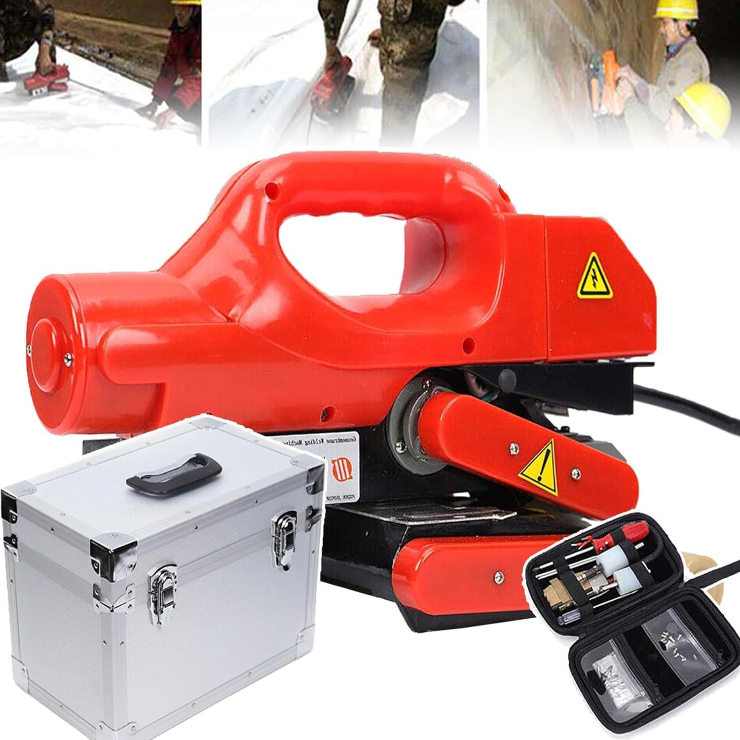 Plastic Membrane Hot Wedge Welder, 800W Geomembrane Welding Machine, Film Welding Machine Plastic for Sealing Welding HDPE EVA PVC, 32~842°F Hot Wedge Welder Tool Kit