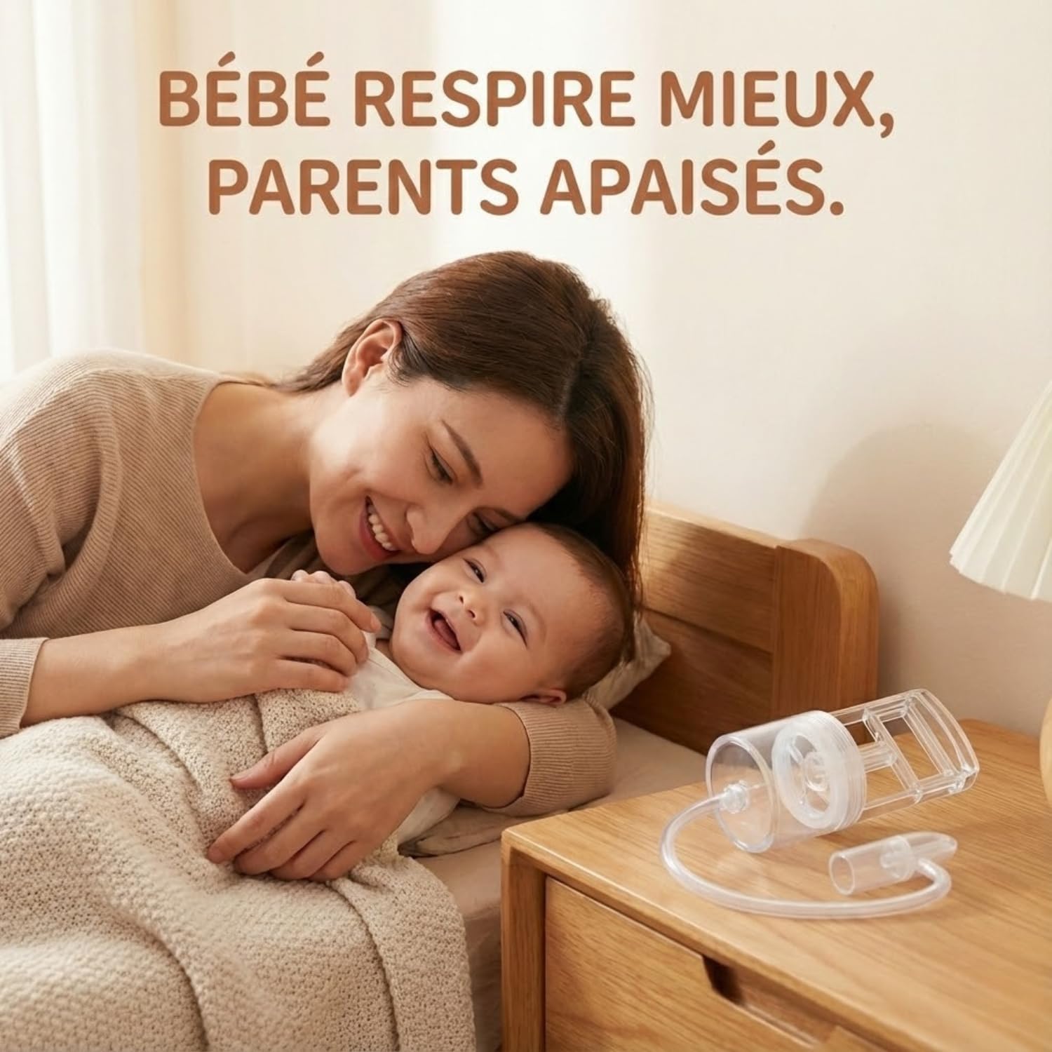 Mouche Nez Bébé à Pompe – Aspirateur Nasal Manuel, Suction Réglable, Anti-Reflux, Embout Doux, Collecteur Transparent, Hygiénique et Silencieux – Dégage le Nez en Douceur
