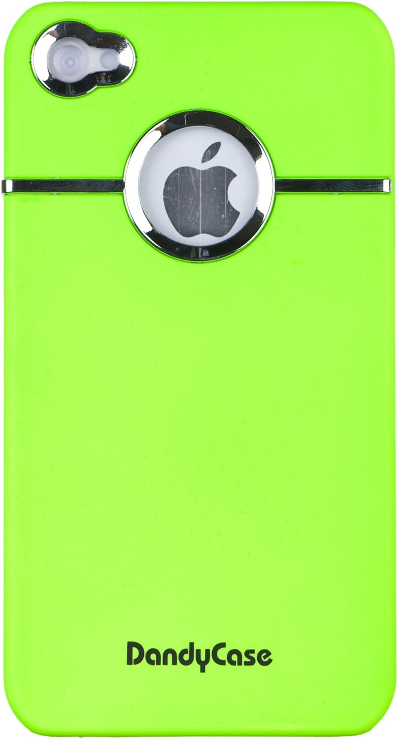 Neon Green Chrome Case for Apple iPhone 4, 4S (AT&T, Verizon, Sprint) - Includes 24/7 Cases Microfiber Cleaning Cloth [Retail Packaging by DandyCase]