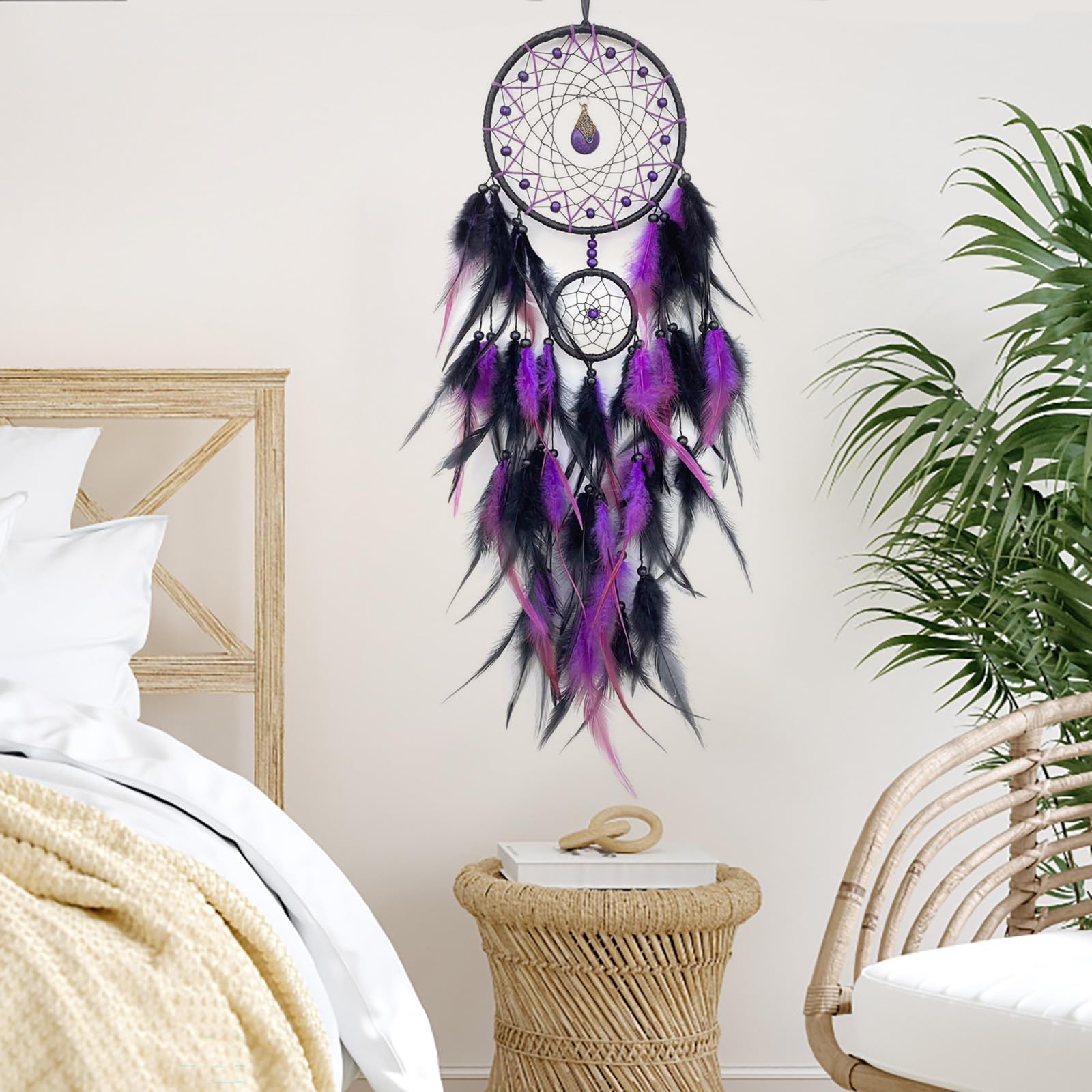 Amazon.com: SOYUZU Black and Purple Dream Catcher Wall Decor