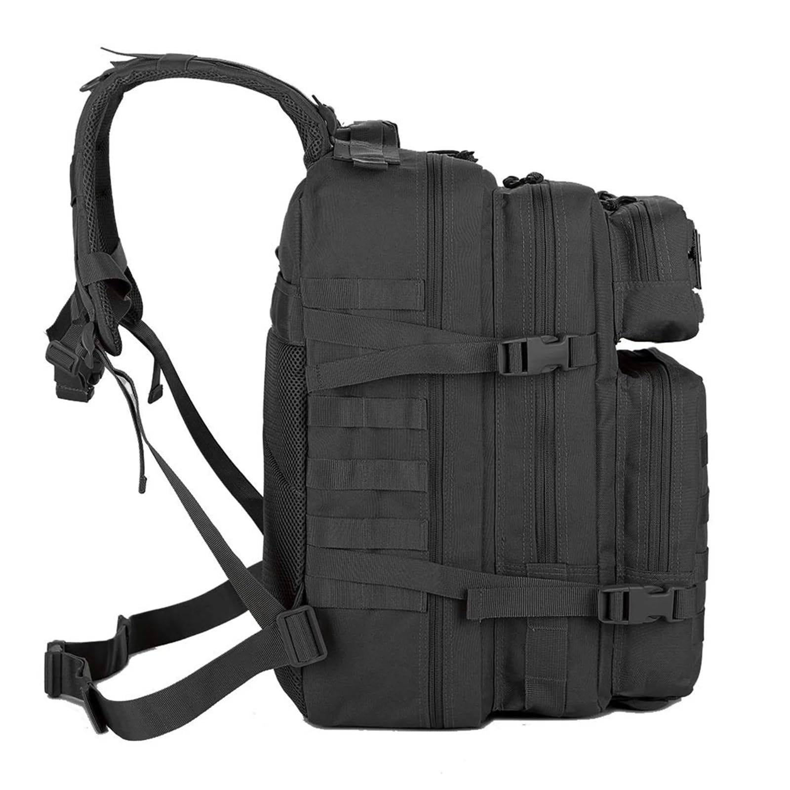 Rucksäcke mit großer Kapazität Outdoor-Assault Pack 3-Tage-Bug-Out-Tasche Wandern Treeking Rucksack Fitness Camping – tägliche Arbeit(Schwarz)