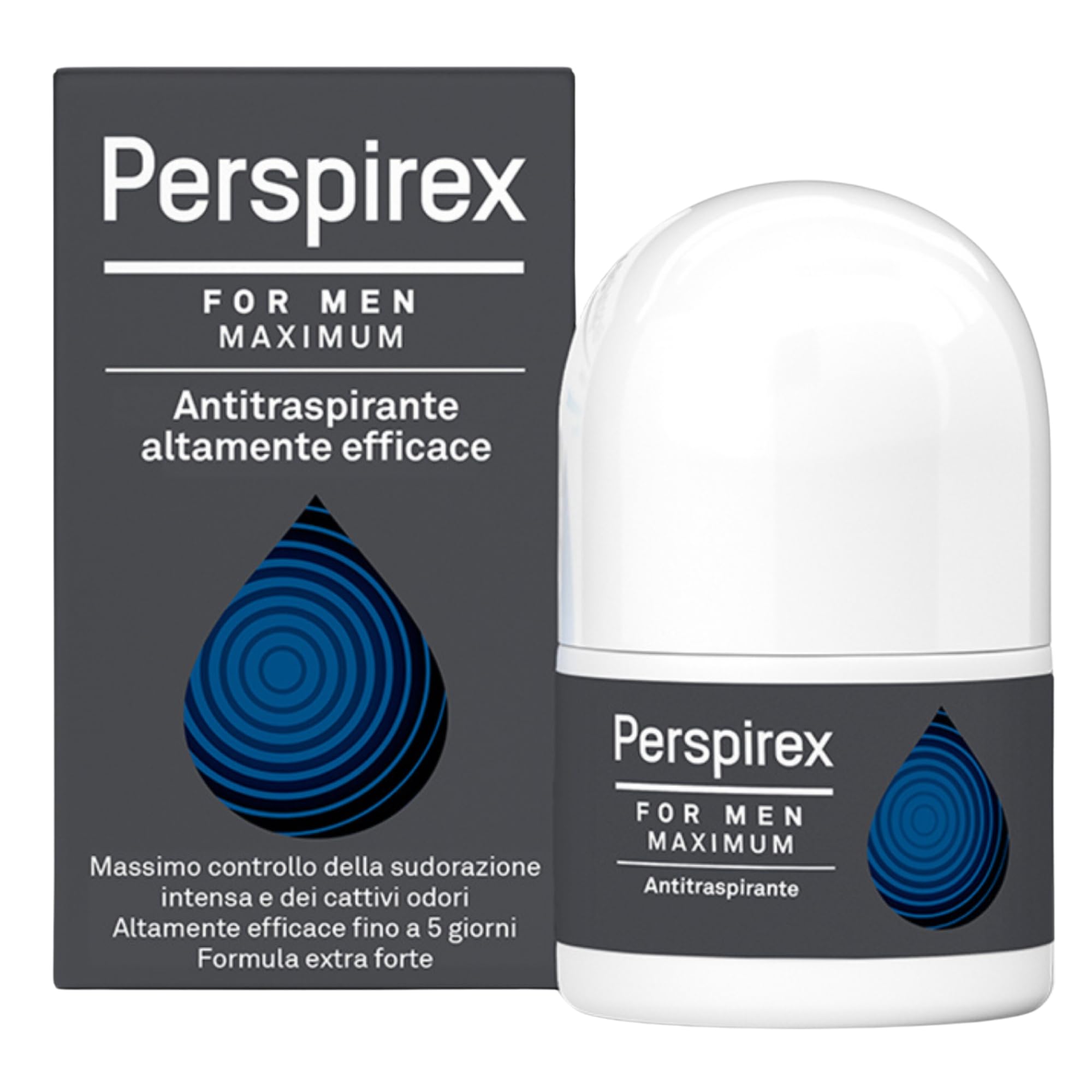 PERSPIREX For Men Maximum - Antyperspirant Roll-On 20 ml skuteczny przeciw potowi pod pachami, innowacyjna formuła o długiej żywotności (5 gg) przyjazna dla skóry, wygodna i łatwa do przenoszenia