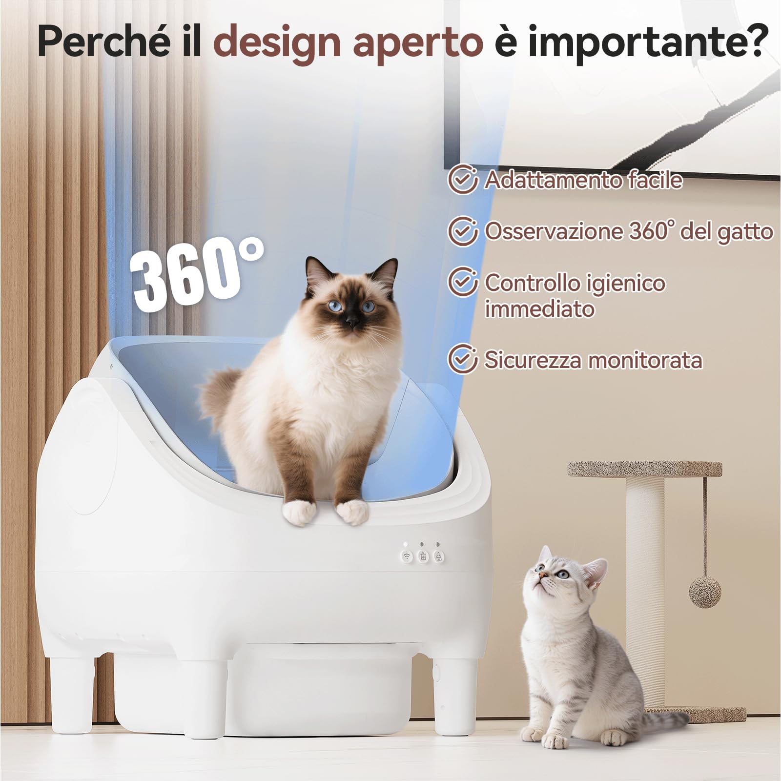 JUMMICO lettiera gatto autopulente，12L lettiera autopulente per gatti xxl