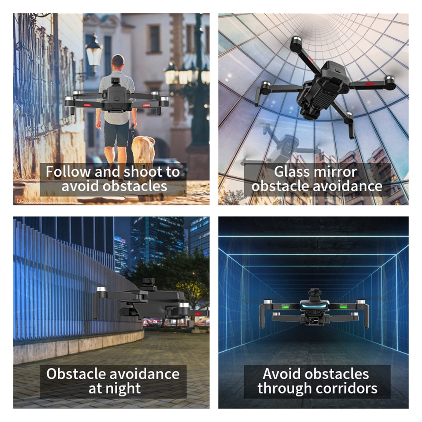 Składany dron Quadcopter GPS Drone 4K Professional 8K HD Podwójna kamera Unikanie przeszkód Trzygimbal Bezszczotkowy składany quadkopter (Kolor : Pomarańczowy 4K Backp 1B Rozmiar: 1) (Pro2 8K Bp 2B 1)