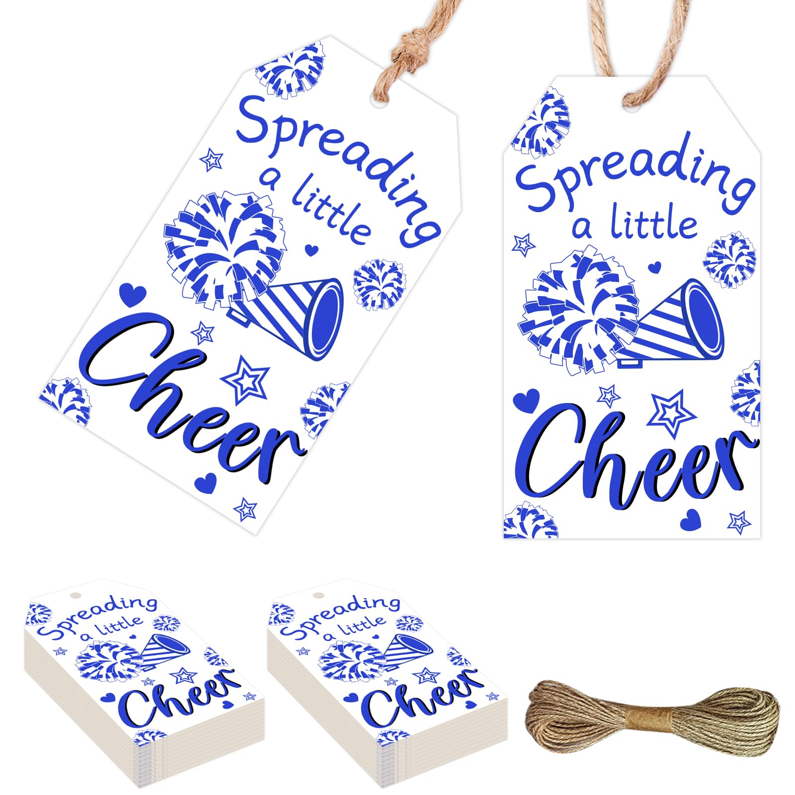 Etiquetas de regalo de porristas azules Serencatcher para cumpleaños y recuerdos de gimnasia 7