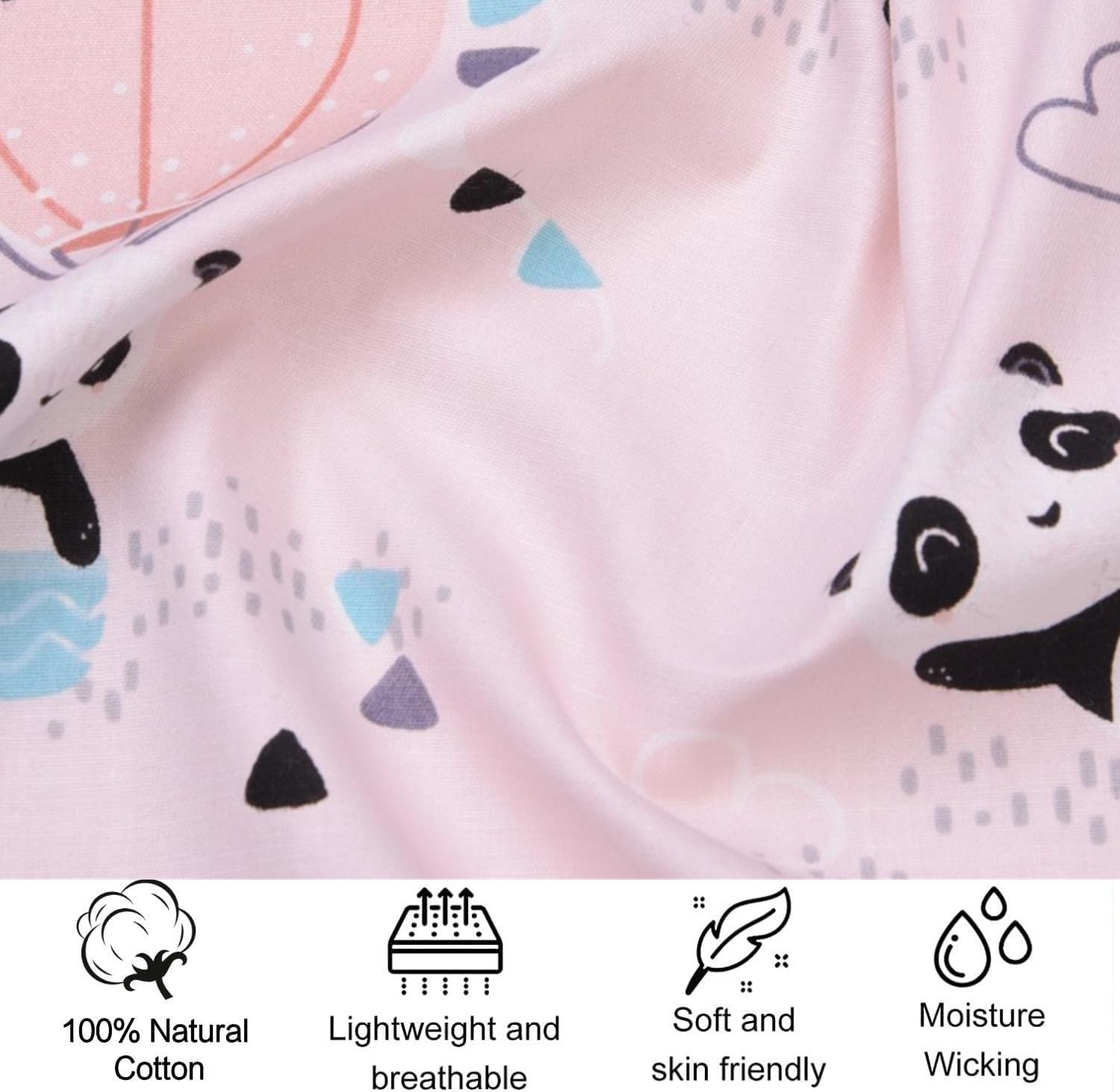 Cot Bed Fitted Sheets 120 x 60cm for Girl Boys, Rainbow+pink Bear, 120x60 - Image 4
