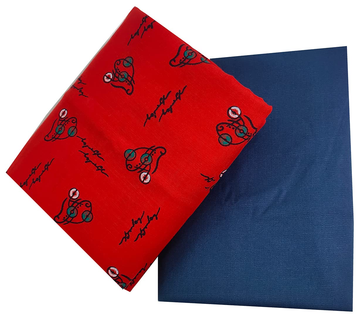 Men's Poly Cotton Shirt And Trouser Unstitched Fabrics Set (Red_Freesize)-image-6